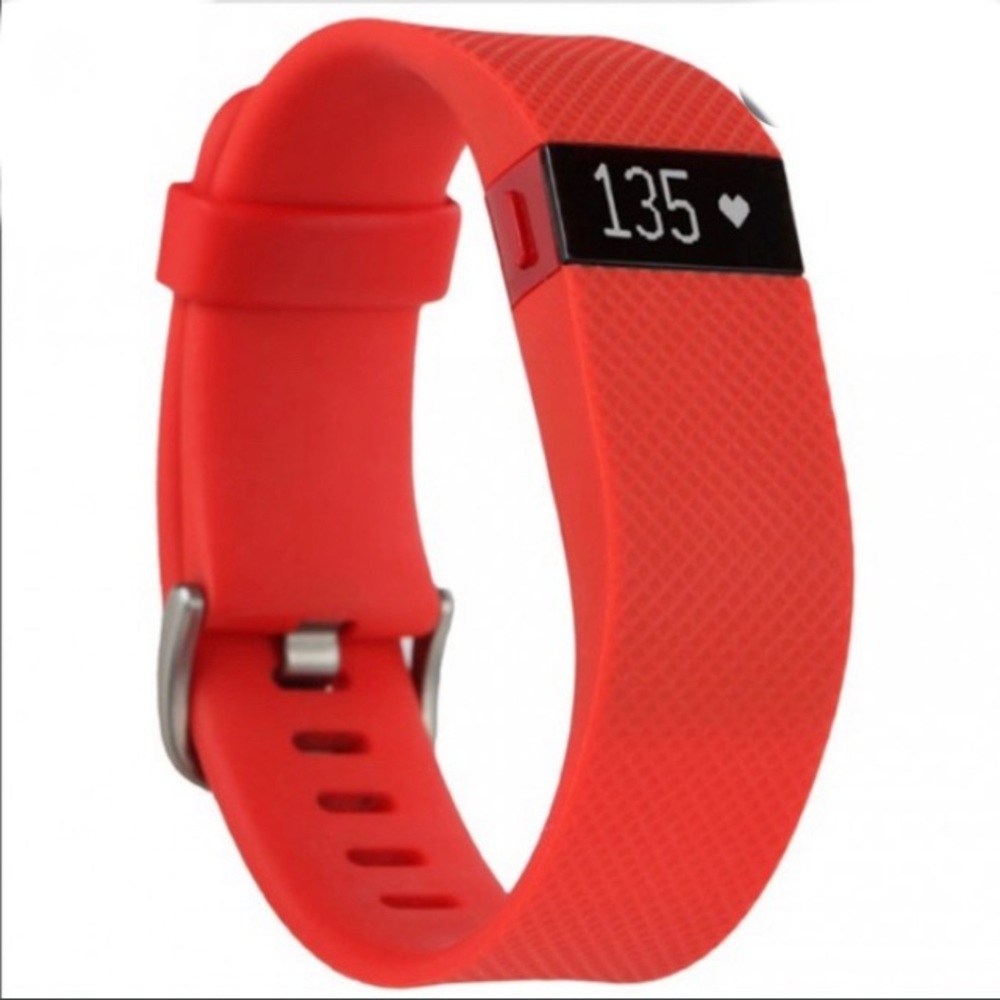 COPY - Red Fitbit HR fitness tracker and step tra…